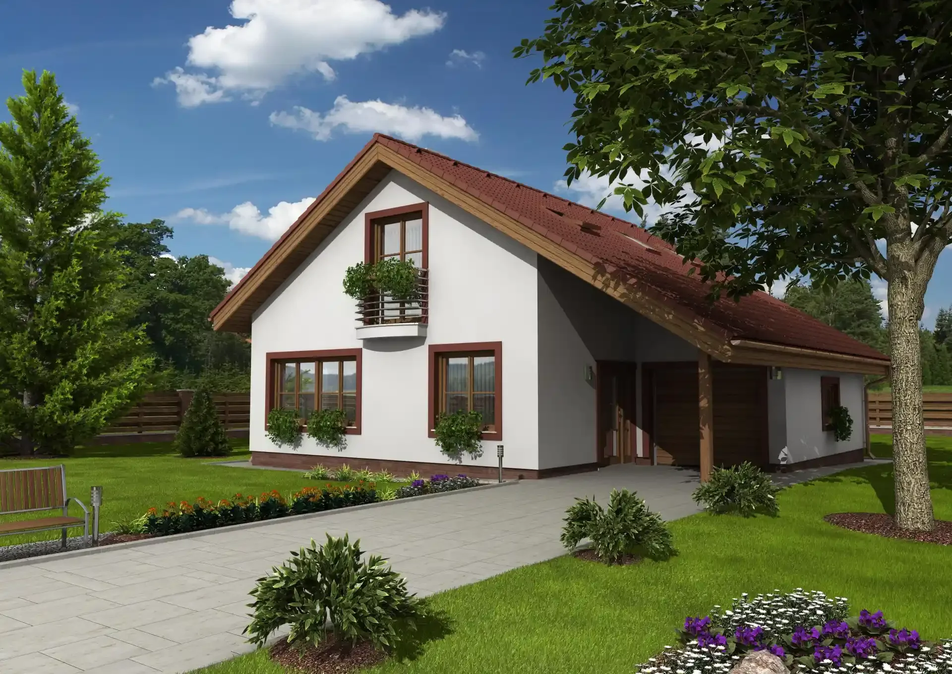 Rodinný dům Veronika s podkrovním balkonem a garáží