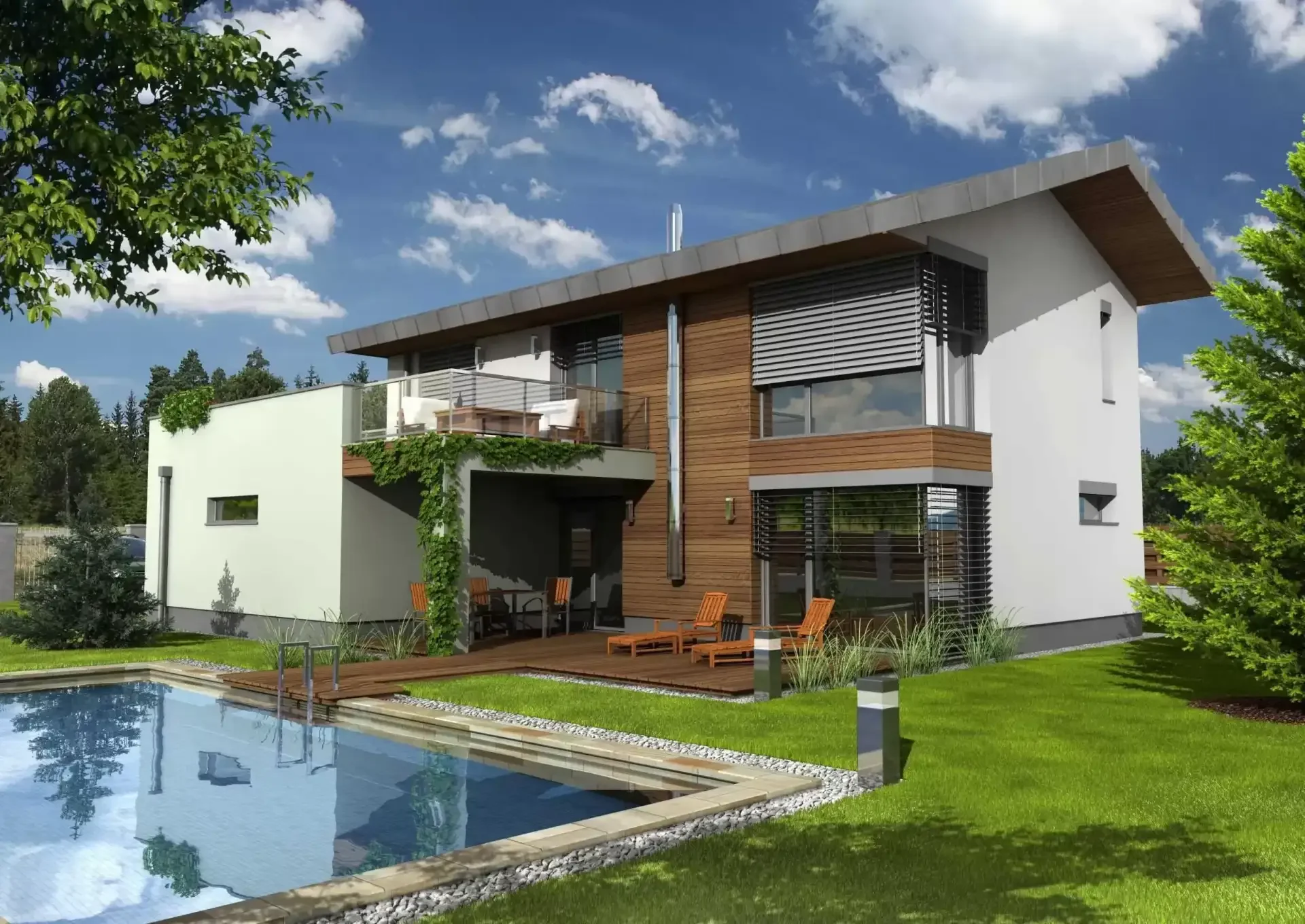 Moderní dům LIME 20 passive s bazénem a zahradou